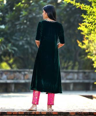 Green kalidar angarkha set 3