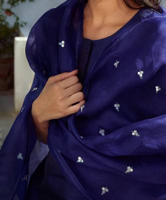 Blue straight kurta set 5