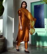 Mustard straight kurta set