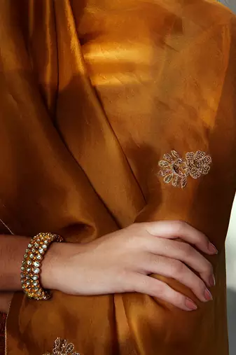 Mustard straight kurta set