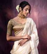 Gold Hand Embroidered Tissue Silk Blouse