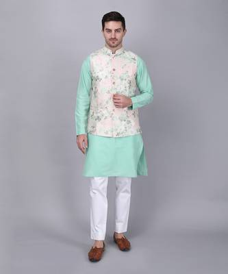 Powder pink & aqua bundi jacket set 1