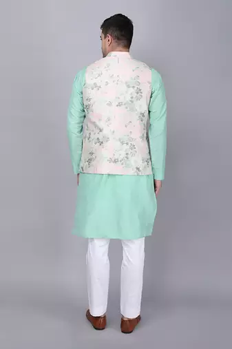 Powder pink & aqua bundi jacket set