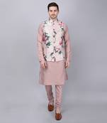 Powder pink bundi jacket set