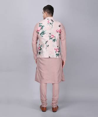 Powder pink bundi jacket set 2