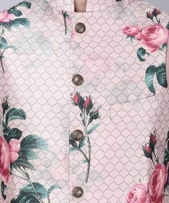 Powder pink bundi jacket set 5
