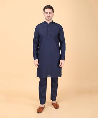 Navy blue bundi jacket set 2