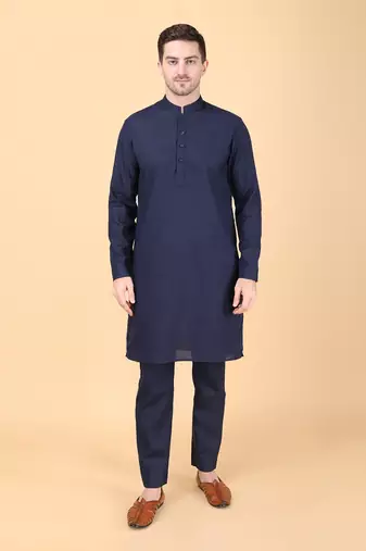 Navy blue bundi jacket set