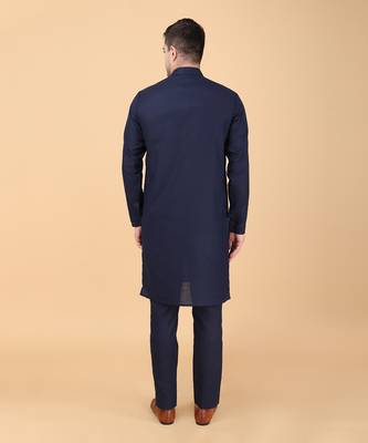 Navy blue bundi jacket set 4