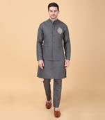 Ash grey bundi jacket set