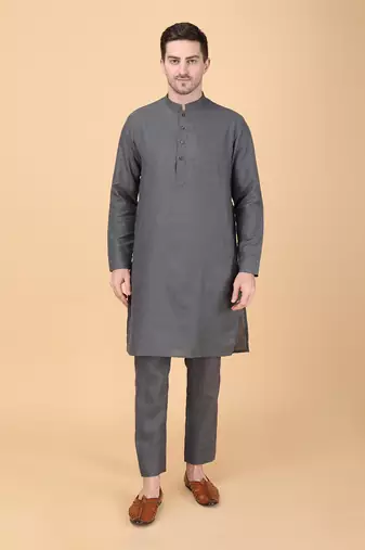 Ash grey bundi jacket set