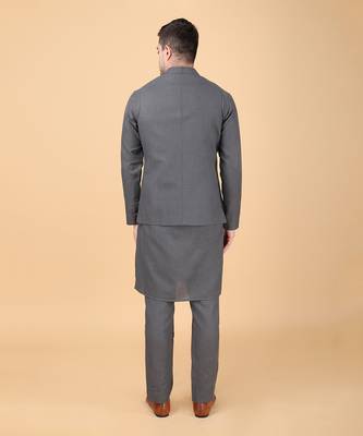 Ash grey bundi jacket set 4