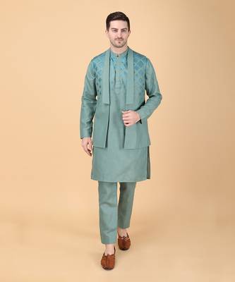 Sage green bundi jacket set 1