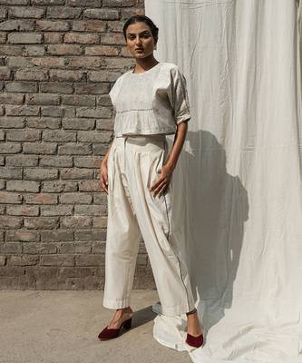 Ivory daphne classic pants 1