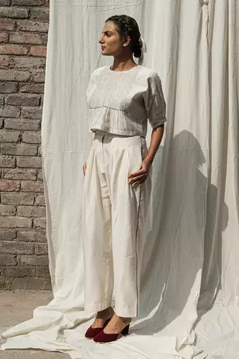 Ivory daphne classic pants