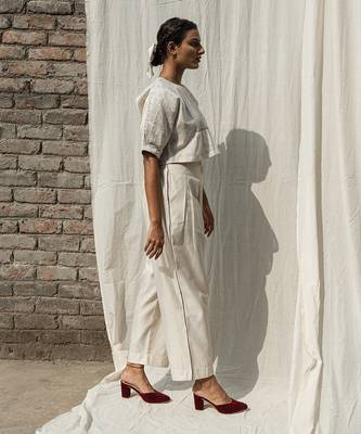 Ivory daphne classic pants 3