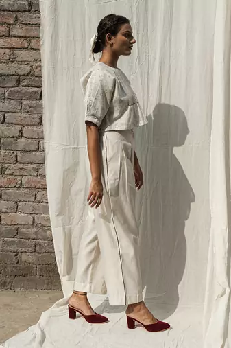 Ivory daphne classic pants