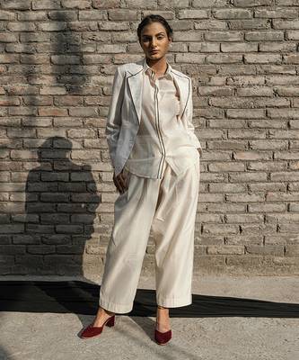 Ivory daphne classic pants 4