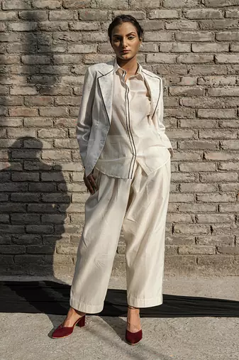 Ivory daphne classic pants