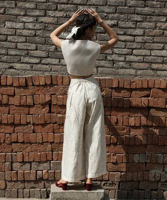 Ivory belle pleated pants 2