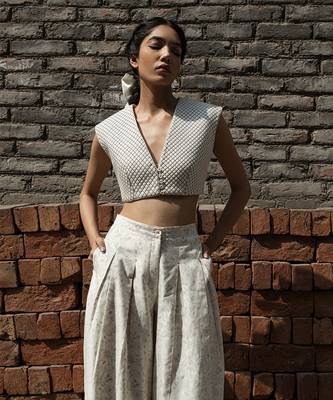 Ivory belle pleated pants 4