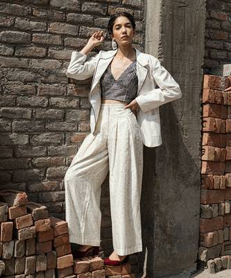 Ivory belle pleated pants 5