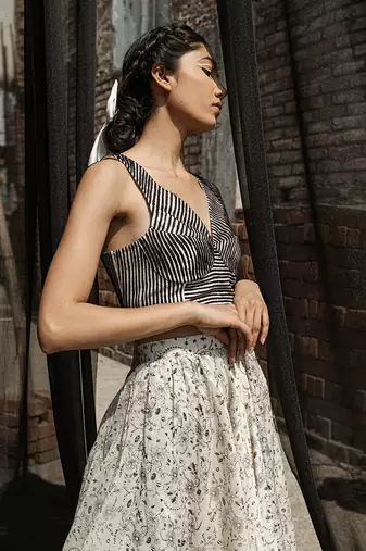 Ivory primrose tape bustier