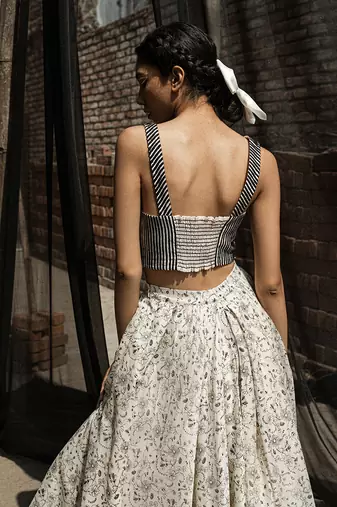 Ivory primrose tape bustier