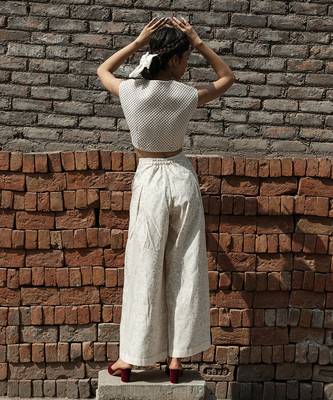 Ivory moonflower quilted blouse 2