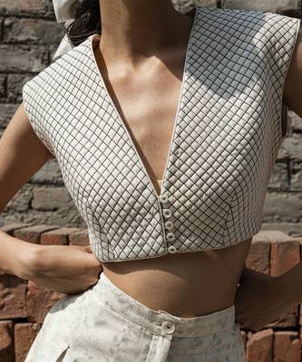 Ivory moonflower quilted blouse 3