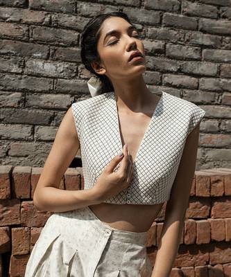 Ivory moonflower quilted blouse 4