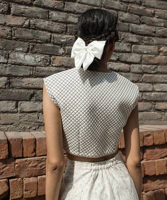 Ivory moonflower quilted blouse 5