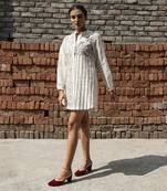 Ivory cosmos mandarin shirt