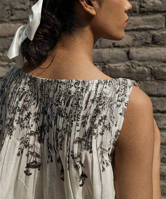 Ivory ilima pleated top 5