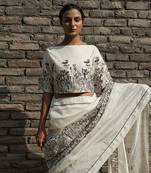 Ivory periwinkle boat neck top