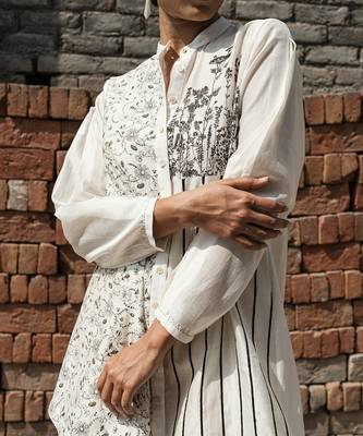 Ivory cosmos mandarin shirt 5