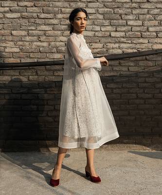 Ivory dahilia organza jacket 2