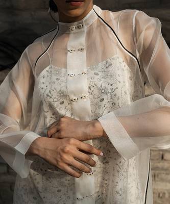Ivory dahilia organza jacket 3