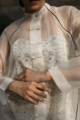Ivory dahilia organza jacket