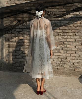 Ivory dahilia organza jacket 4