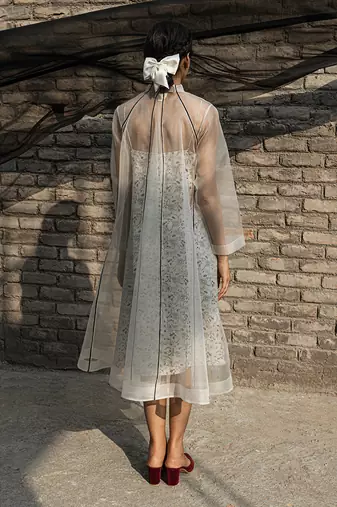 Ivory dahilia organza jacket