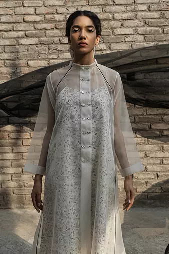 Ivory dahilia organza jacket