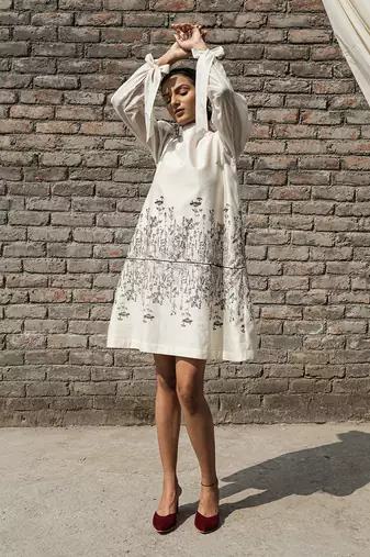 Ivory iris tent dress