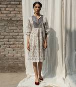 Ivory gardenia drawstring dress