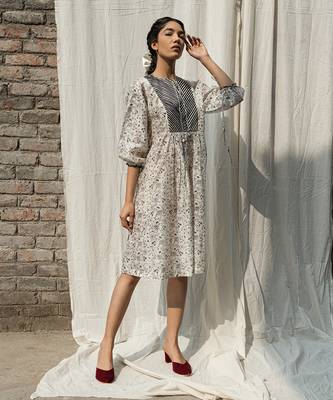 Ivory gardenia drawstring dress 2