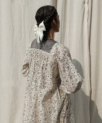 Ivory gardenia drawstring dress 5