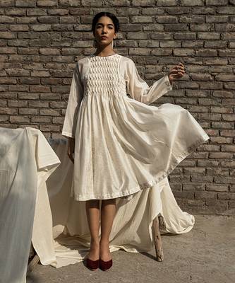 Ivory snowdrop smoking dress 1