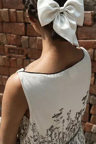 Ivory aster knife pleat dress
