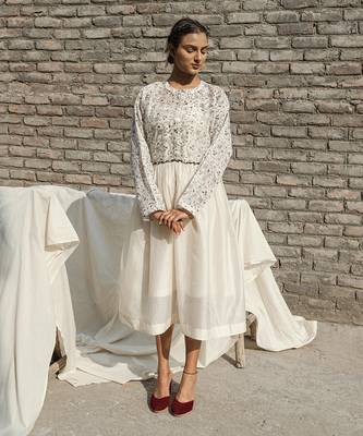 Ivory olivia dolman sleeve dress 1