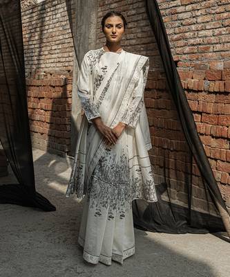 Ivory Ivy Chanderi Saree Without Blouse 1